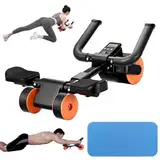 Bnlei Automatisches Rebound-Bauchrad Bauchroller【Drei Räder】Ab Roller Bauchtrainer für Zuhause Bauch Trainergeräte, Bauchmuskeltrainer Sport Geräte Sliders für Core Trainer, ABs Wheels Fitness Zubehör