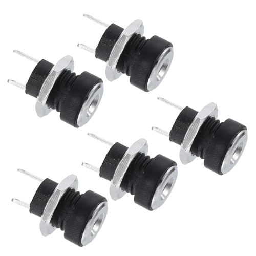 QUARKZMAN 1,35 mm x 3,5 mm DC-Strombuchse x 5 Stück, Leiterplattenmontage für Audio-Visuelle Produkte, Digitale Produkte, Fernbedienung, [Schwarz, Silberton]