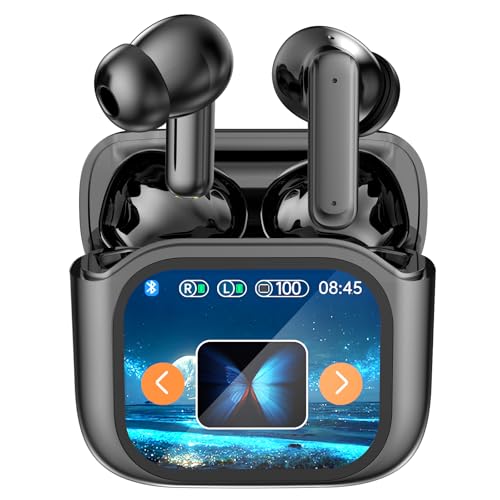 Übersetzer Kopfhörer – Translator Earbuds für Echtzeitübersetzung mit LCD-Touchscreen, unterstützt 144 Sprachen und 4 Übersetzungsmodi, Kopfhörer Übersetzer Echtzeit mit App für iOS und Android