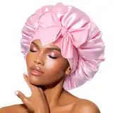 BONNET QUEEN Large Raso Capelli Bonnet seta Night Sleeping Cap Wide Elastico cravatta Band bonet per le Donne Capelli Ricci