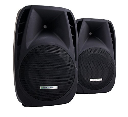 Pronomic PH15 Bühnen- und Konzertlautsprecher, PA-Lautsprecher, Mobile PA-Box für unterwegs, (190 W RMS / 350 W Peak, 15" Woofer, 34mm Hochtontreiber, Input & Thru -SPK kompatibel), Passivbox Paar