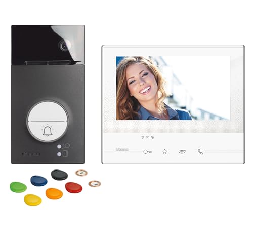 BTICINO, Flex ONE 2-Draht Videosprechanlagen WLAN Set, Classe 300 X13E mit 7" Touchscreen, 105° Weitwinkel Kamera, Video-Speicherung, Transponder Türöffner, schlüsselloser Zugang, IP54, IK10, 363910