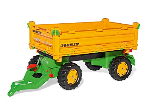 Rolly Toys rollyMulti Trailer Joskin (Dreiseitenkipper, Zweiachsanhänger mit Gewindekurbel, Heckkupplung) 123209