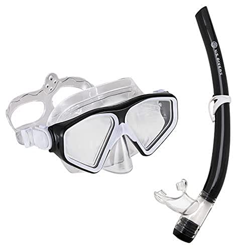 US.Divers Combo TIKI | Erwachsenen Tauchset, Maske und Schnorchel mit 180° Panoramablick, UV-Schutz, Anti-Beschlag und auslaufsicheren Gläsern für Wasserausflüge und Schnorcheln