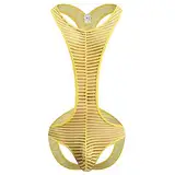 WKAYsIV Sexy Things gestreifte Unterwäsche Slips Straps Tanga stilvoller Bikini Sexy Singlet Body Höschen Body Sexy String Netz (Yellow, XL)