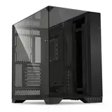 Lian Li O11 Vision PC-Gehäuse, 3-seitige randlose Glaspaneele, modular, werkzeugloses Design, Triple-Radiator-Unterstützung, Aluminium, Tower, Schwarz