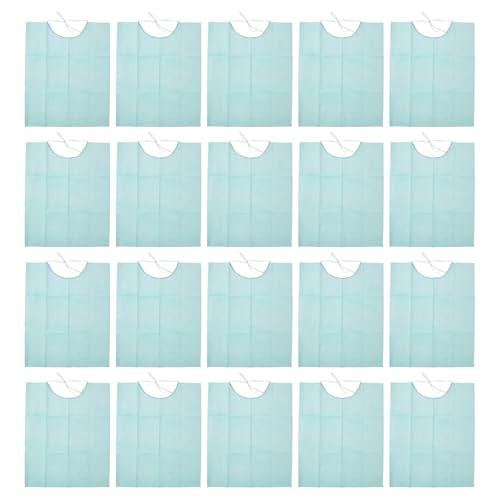 Hemoton 30 Zahnärztliche Lätzchen Einweg Disposable Bibs Sheets Cloths Tattoo Cean Pad Lätzchen (Himmelblau)