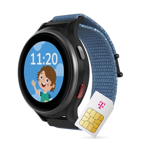ANIO 6 Smartwatch für Kinder, GPS und Telefonfunktion, Dt. Hersteller, Datenschutz und -Telefonsupport, Lange AKKU-Laufzeit, SOS, Telekom SIM-Karte 30€ Amazon-Gutschein nach Registrierung (blau)