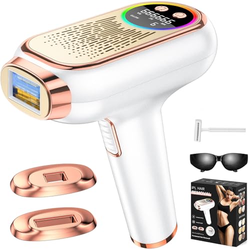 NIKYJM IPL Geräte Haarentfernung Laser, 6,8 cm² Großkaliber Schmerzfreie Haarentfernungsgerät mit 3 Funktionen-HR/SC/RA, 9 Energiestufen, Laser Haarentfernung für Männer/Frauen/Gesicht/Bikini/Körper