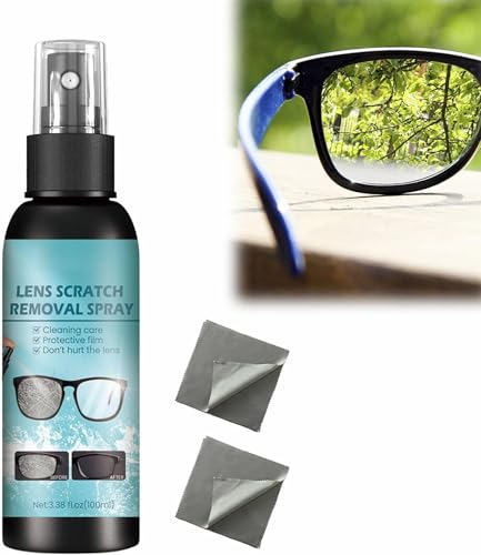 Brillengläser Entfernung Kratzern Spray,Reinigungsspray Entferner Kratzer Linsen,Brillengläser-Spray zum Entfernen von Kratzern,