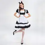 Costume Cosplay Colorful Restaurant Cafe Waiter Costume Minikleid Eng
