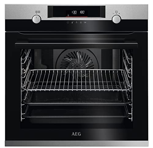 AEG BPE55526BM Einbau-Backofen / Pyrolyse Selbstreinigung / Serie 6000 Ringheißluft: gleichmäßige Garergebnisse auf 3 Ebenen / Feuchtigkeitszugabe / Made in Germany / 45 Automatikprogramme / Schwarz