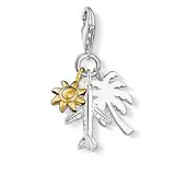 Thomas Sabo Damen Charm-Anhänger Sonne Flugzeug Palme Charm Club 925 Sterling Silber 1430-413-21