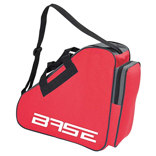 BASE - Skatebag I Schlittschuhtasche mit Henkeln I Eishockey-Bag mit Reisverschluss & praktischen Fächern I inkl. verstellbarem Trageriemen, rot