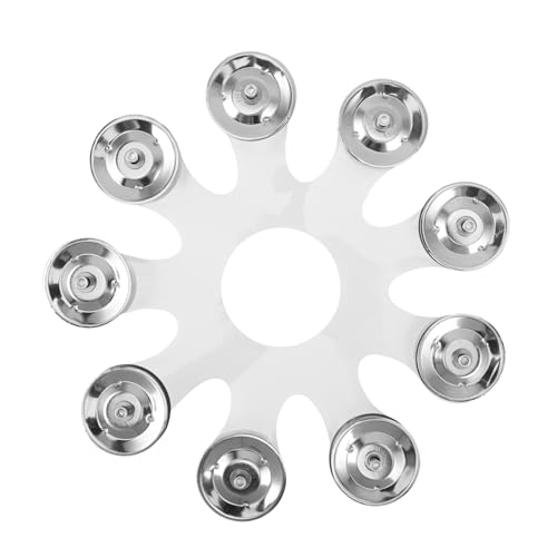 Vaguelly Drum-Kit-Zubehör Becken Hi-Hat-Tamburin Trommelglocke Metalltrommel Cymbal Zubehör für Schlagzeug Tamburin für Bell-Kit Percussion-Schüler Ching-Ring Rostfreier Stahl Silver