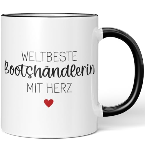 JUNIWORDS Tasse, Weltbeste Bootshändlerin, Schwarz (6672568)