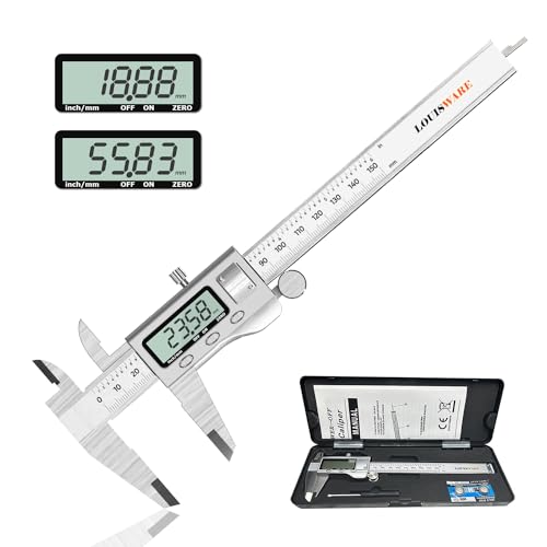 Messschieber Digital Hochpräzise Edelstahl Schieblehre 0-150mm/0-6 Schieblehre Messwerkzeuge Industrielle Messschieber Für Innen Außen und Stufenmessungen LED Display Industrielles Testinstrument