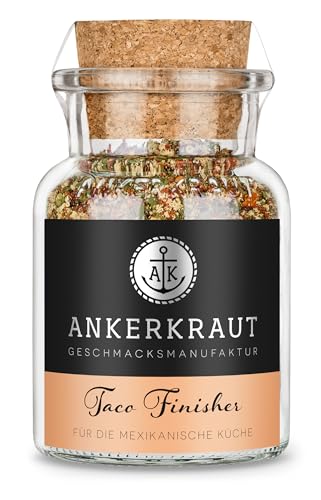 Ankerkraut Taco Finisher, auch zu Burritos und Quesadillas, leckere Gewürzmischung mit Chilischrot, Korianderblätter und Zitronenschale, 80 g im Korkenglas
