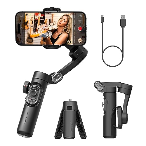 AOCHUAN Phone Gimbal Stabilizer 3-Achsen Smartphone faltbar Gimbal für iPhone Gimble mit Focus Wheel TikTok YouTube Vlog Stabilizer für iPhone &Android-AOCHUAN Smart XE