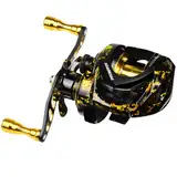 Fehploh Ultraleichte Baitcasting-Rolle aus Metall, 3+1BB, leichte Angelrolle, Übersetzungsverhältnis 7,2:1, 8 kg maximale Zugkraft, zum Meeresangeln, Karpfenangeln (rechts)