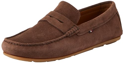 Tommy Hilfiger Herren Loafer Casual Driver aus Wildleder, Braun (Cocoa), 43