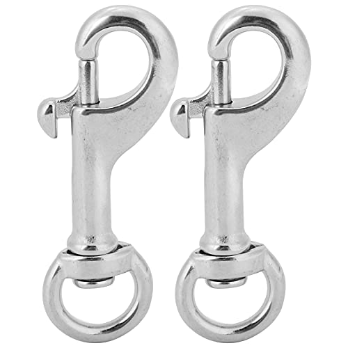 2 Stück 68 Mm Tauch-Drehösen-Karabinerhaken, 316 Edelstahl, Einseitige Clip-Fahnenmast-Clips, Clips-Federhaken für Tauch-Hundeleinen, Schlüsselanhänger, Bootsseile, Vogelhäuschen