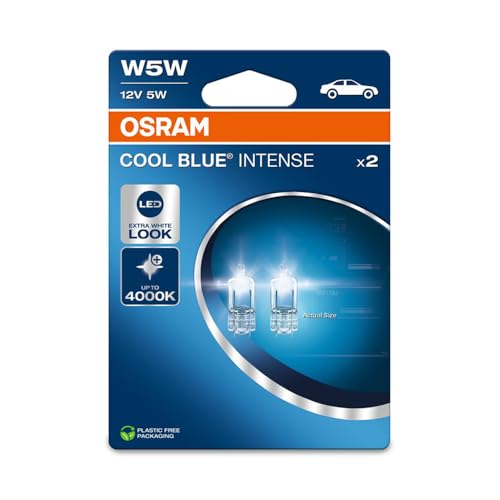 OSRAM COOL BLUE® INTENSE W5W, bis zu 4.000K, Halogen-Signallampe, Doppelblister (2 Lampen)