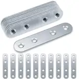 Flachverbinder, Gorffy 20 Stück 80 × 17 × 1.75mm Flachverbinder Edelstahl, Holzverbinder Lochplatte Metall, Flachwinkel für Verbinder, Edelstahl Silber Verbindungsplatte, Flacheisen Gelocht