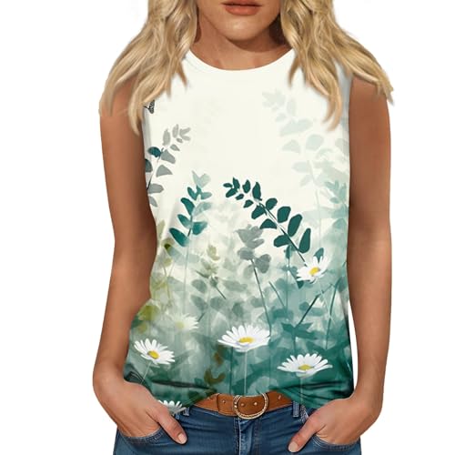 Sommer Shirts Teenager Mädchen Ärmellose T-Shirts Damen Tops Sommer Locker Trägertop Damen Ärmellose T-Shirts Damen Top Weiß Top Set Damen Top Damen Weiß Trägershirt Damen