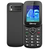 uleway 4G Seniorenhandy Ohne Vertrag, T185 Mobiltelefon Senioren Handy mit 1.7 Zoll LCD, Dual Nano SIM Tastenhandy mit Taschenlampe, USB-C-Laden, Kopfhörer, Kameras, FM-Radio, Schwarz