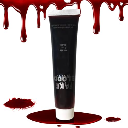 Kunstblut Halloween, Halloween Schminke Fake Blood, Halloween Make up Fake Blut für Zombies Vampire Cosplay-30ml