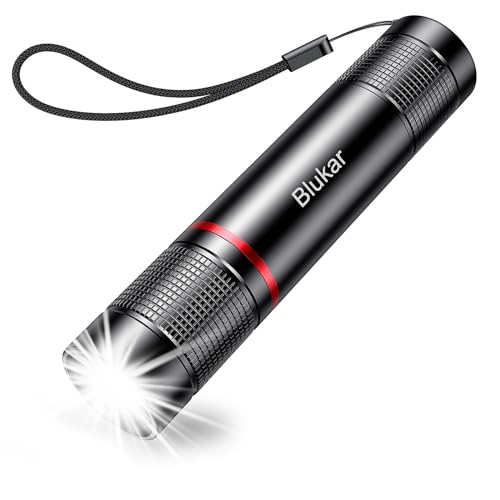 Blukar LED Taschenlampe Aufladbar, Superhelle Zoombare 2000 Lumen Mini Torch mit 4 Lichtmodi und Langer Betriebsdauer, Wasserdichte Taktische Handlampe für Camping, Wandern, Outdoor, Notfäll