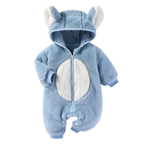 Baby Schneeanzug Fleece Warm Baby Overall Winter für Herbst Winter, Niedliche Tier Styling Strampler mit Kapuze für Baby Mädchen Junge 3-6 Monate