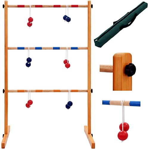 Izzy Leitergolf Outdoor Holz Leiterspiel - Wurfspiel Familie Kinder Feier im Freien Spiel Spaßsport für Jung und Alt ab 3 Jahren (100H x 62L x 60W cm)