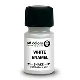 SD COLORS Emaille White Ausbesserungsfarbe, 8 ml, schnell trocknend, kompatibel mit Küchengeräten, Badezimmer, Dusche, Waschbecken, Metall, Heizkörper, Kühlschrank