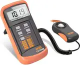 Dr.meter Luxmeter, Lichtmessgerät Digital Lux Meter Handheld Split-Design mit LCD Display Bereich bis zu 0-200.000 Lux Belichtungsmesser mit hoher Präzision schnellen Reaktionen Daten(Orange)