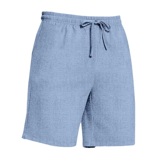 Herren Trainings Shorts zum Laufen im Fitnessstudio, Sommer, Bequeme Strandshorts mit lockerer Passform Kurze Hose Cargo(Blau,L)