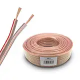 ARLI 25m Lautsprecherkabel transparent – 2x1,5 mm² CCA flexibel + Metermarkierung für HiFi Surround Auto Boxen 2 x 1,5 Lautsprecher Kabel