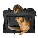 Hundetransportbox Faltbar,hundebox XXL,Faltbare Hundebox Transportbox mit Aluminiumgestell XXL 105cmx76cmx76cm,Metallrahmen,Atmungsaktiv,Tasche,für Alle Arten von Haustieren, z. B. Hunde