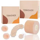 Tbwisher Boob Tape für Bruststraffung Boobytape -Sticky Body Tape für Push-up-Form für Erreichen der Bruststütze Lift-Kontur der Brust mit wasserdichtem schweißfestem Bob Tape…