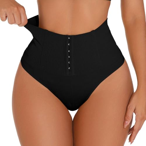 Bauch Verstecken Damen mit, nahtlos, mittlere Taille, Bodyhöschen, Hüftgürtel, Formende Unterwäsche Schmale Taille Korsett (Black, M)