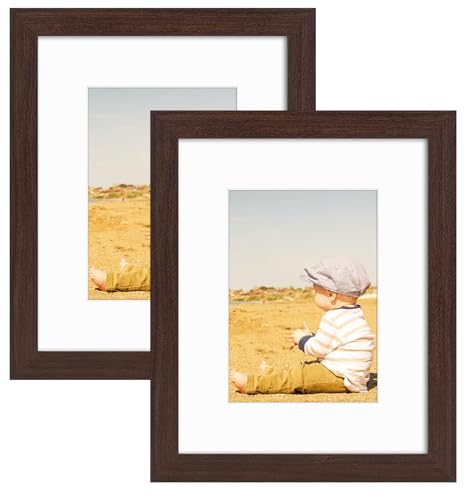 Golden State Art, Bilderrahmen – 20,3 x 25,4 cm Rahmen für 12,7 x 17,8 cm Foto Display, 2 Stück, Braun