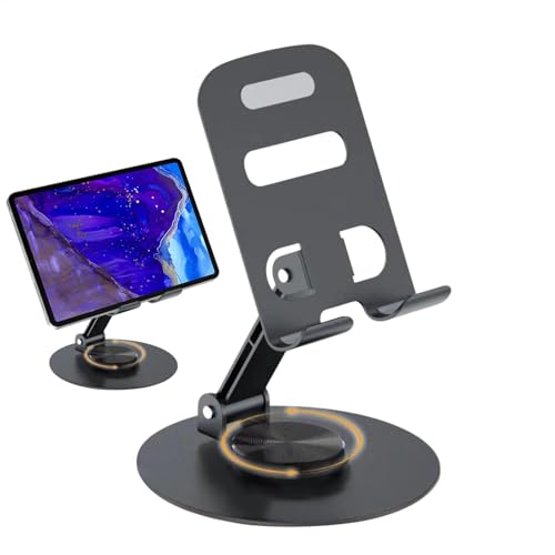 Generisch Foldable Phone Stand, Rotatable Gadget Stands, Angle Cellphone Holder, 3.54x1.26x4.02 inches 360° Rotating Desktop Phone Holder, Portable Workplace Desk Accessories