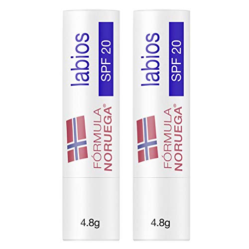 Neutrogena Norwegische Formel LSF 20 (2 x 4,8 g), Lippenbalsam für trockene und rissige Lippen, Sonnencreme gegen UVA- und UVB-Strahlen, Feuchtigkeitsbalsam