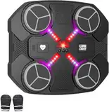 Buba Toys Music Boxing Machine, Intelligente Bluetooth-Boxmaschine, Wandmontierte Schlagmaschine mit 3 Geschwindigkeitsstufen, USB-Aufladung, Boxhandschuhe, Coole Lichter für Kinder (Schwarz)