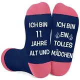 Geschenk Mädchen 11 Jahre Teenager, Socken Damen 35 - 38 Geschenke für 11 Jährige Mädchen ICN BIN 11 JAHRE ALT UND ICH BIN EIN TOLLES MÄDCHEN Socken Geschenke für Kinder ab 11 Jahre Mädchen Geburtstag