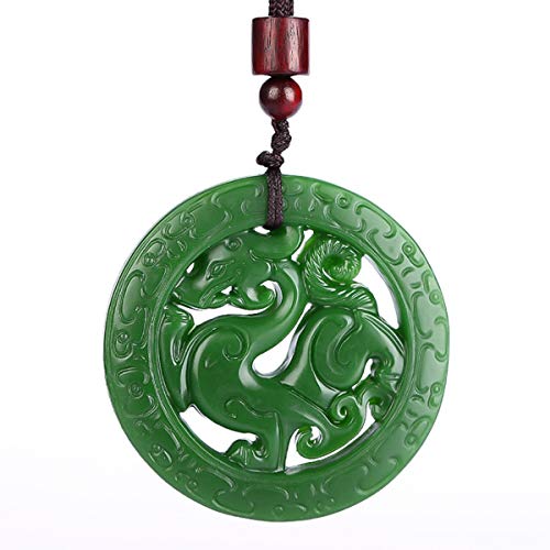 yigedan - Hohl geschnitzter Drachen-Anhänger – Talisman in Münzform – natürliche grüne Jade, Jade, Jade, Jade, Jade, Jade