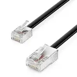 deleyCON 0,5m Telefonkabel RJ11 auf RJ45 Modularkabel Flachkabel RJ11 Stecker zu RJ45 Netzwerk Stecker Telefondose Modem Router Fax ISDN DSL VDSL Internet Schwarz