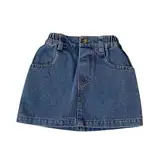 Mädchen Jeansrock Kurz A-Linie Minirock Elastischer Bund Denim Rock mit Taschen Kinder Sommerrock Baumwolle Freizeitrock Schulrock Casual Jeans Skirt Alltagskleidung für Sommer