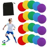 20 Stück rutschfester Spot Marker,10cm,Poly Spot Marker für Agility Dot für Gym/PE Training,Gummi Kreise mehrere Farbe Sport Marker rot,gelb,blau,grün,lila,jeweils 4 Stück,1 Aufbewahrungstasche